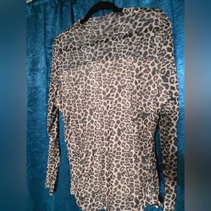 Maurices Animal Print Mesh Top